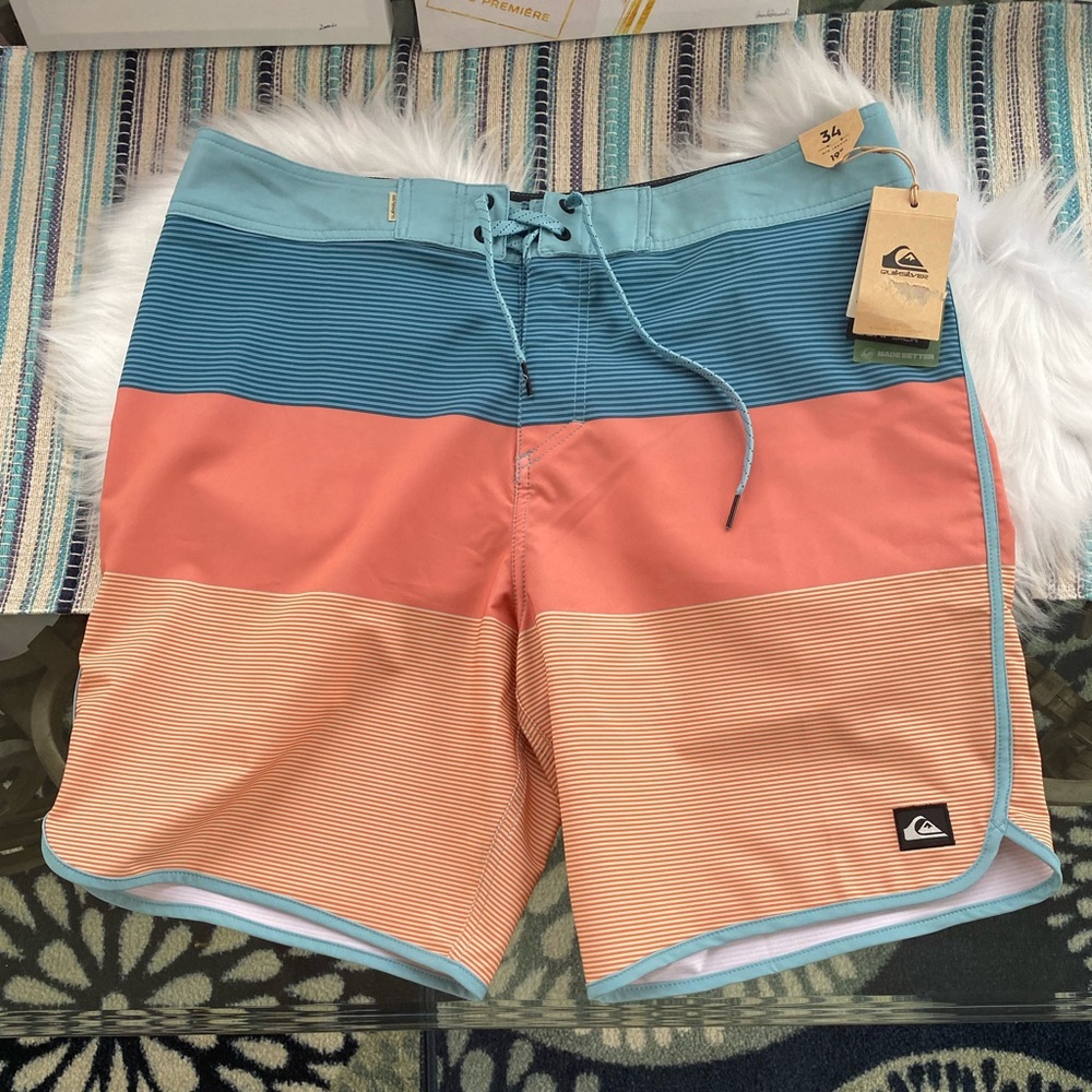 Nwt Quiksilver Blue and Orange Board Shorts Swim